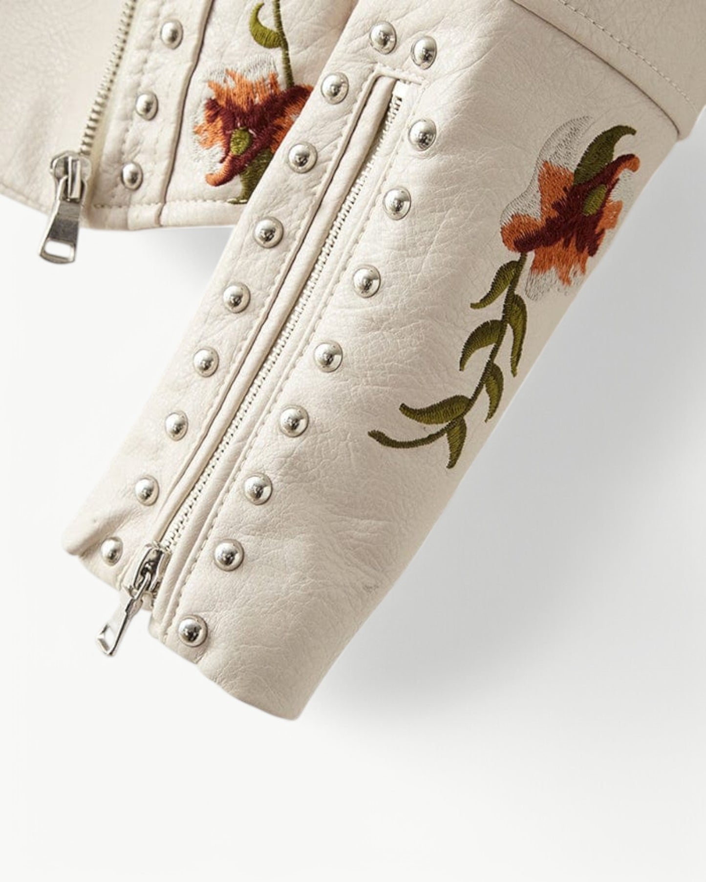 REBECCA - BRODERAD - PU SKINNJACKA
