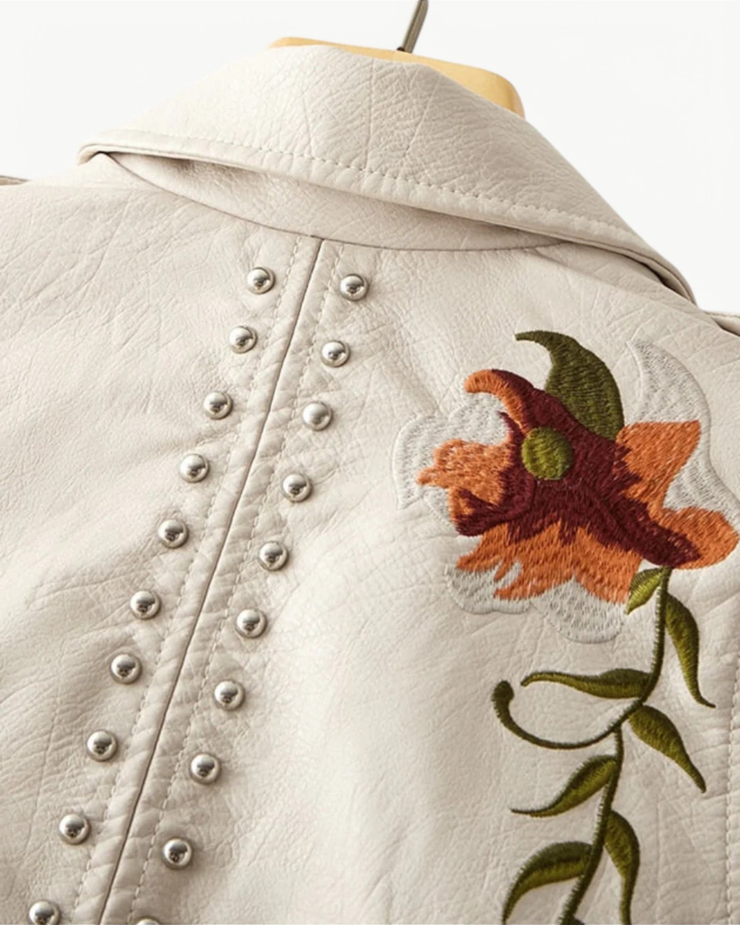 REBECCA - BRODERAD - PU SKINNJACKA