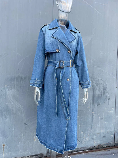 CHELSEA - DENIM - TRENCH COAT