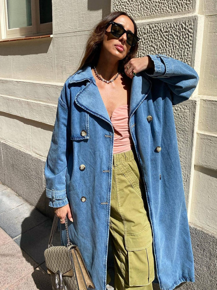 CHELSEA - DENIM - TRENCH COAT