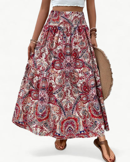 ARIANA – Mönstrad kjol med smock i midjan
