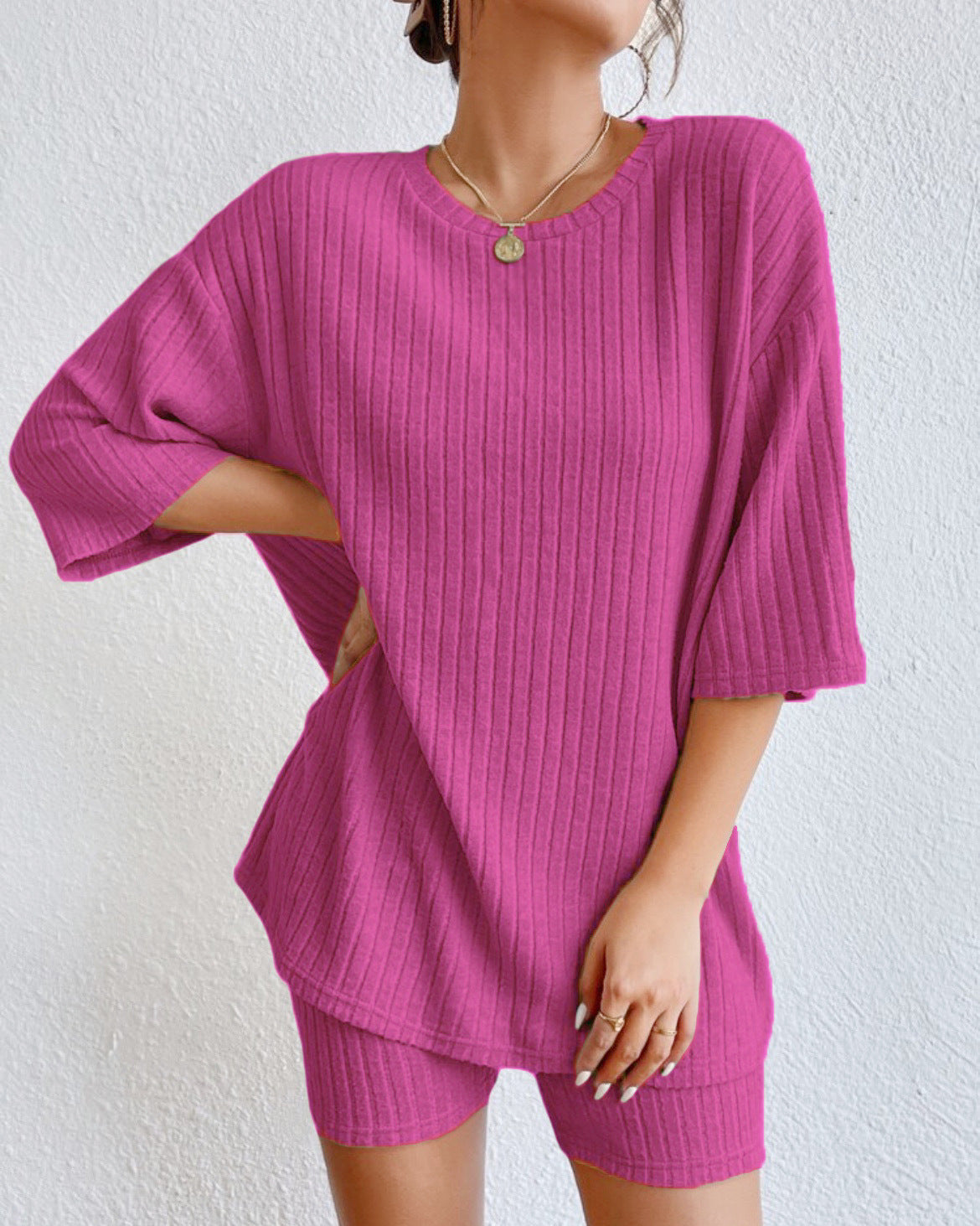 AMÉLIE – Stickat 2-delat set med shorts | Stil & komfort för vår & sommar