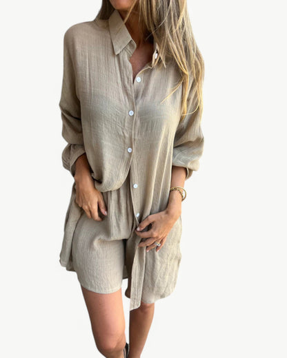 JADE – 2-delat set med skjorta & shorts | Stilren & avslappnad look