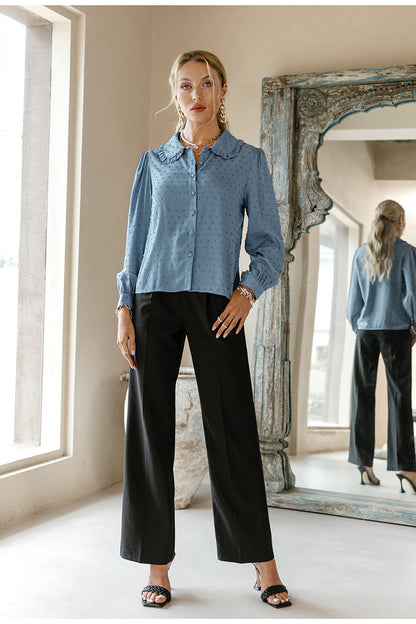 SALOMÉ – Blus med volangkrage