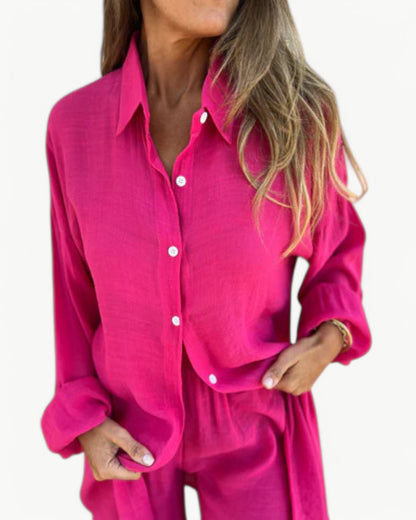 JADE – 2-delat set med skjorta & shorts | Stilren & avslappnad look