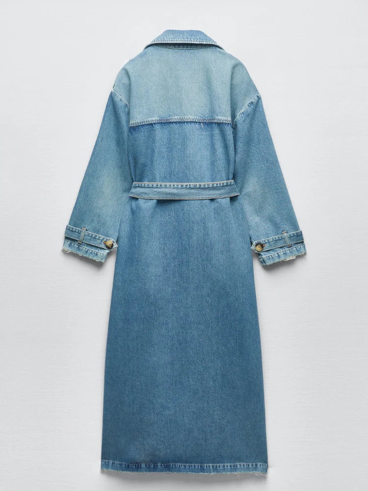 CHELSEA - DENIM - TRENCH COAT