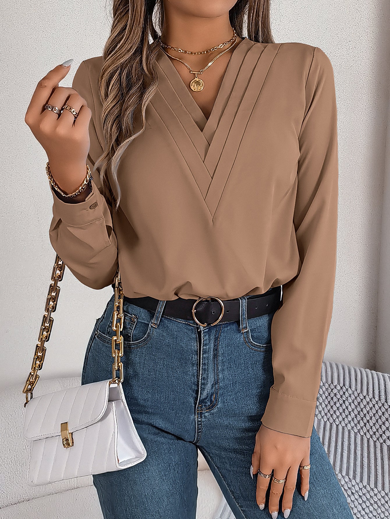 SIGNE - ELEGANT & V-RINGAD - BLUS