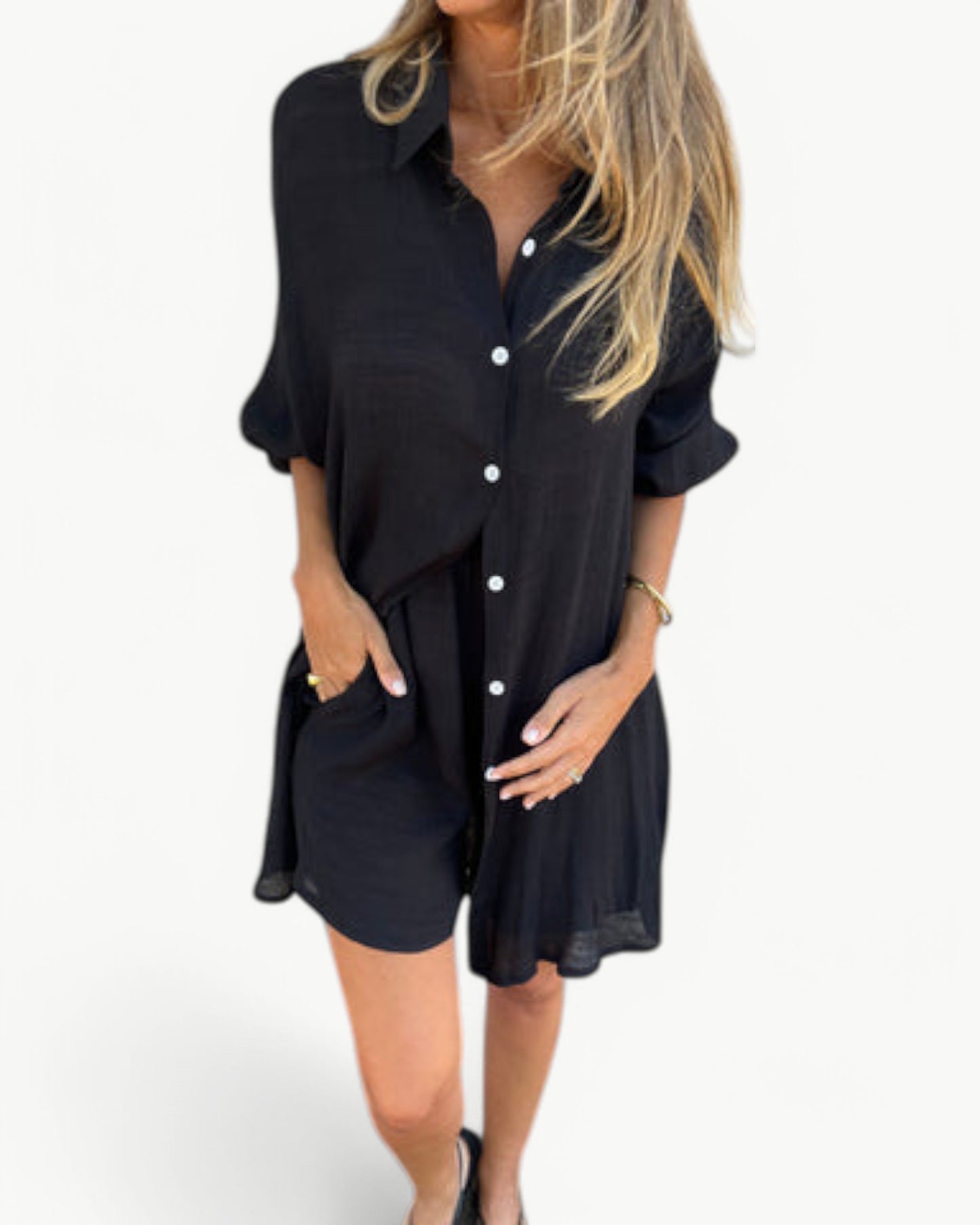 JADE – 2-delat set med skjorta & shorts | Stilren & avslappnad look
