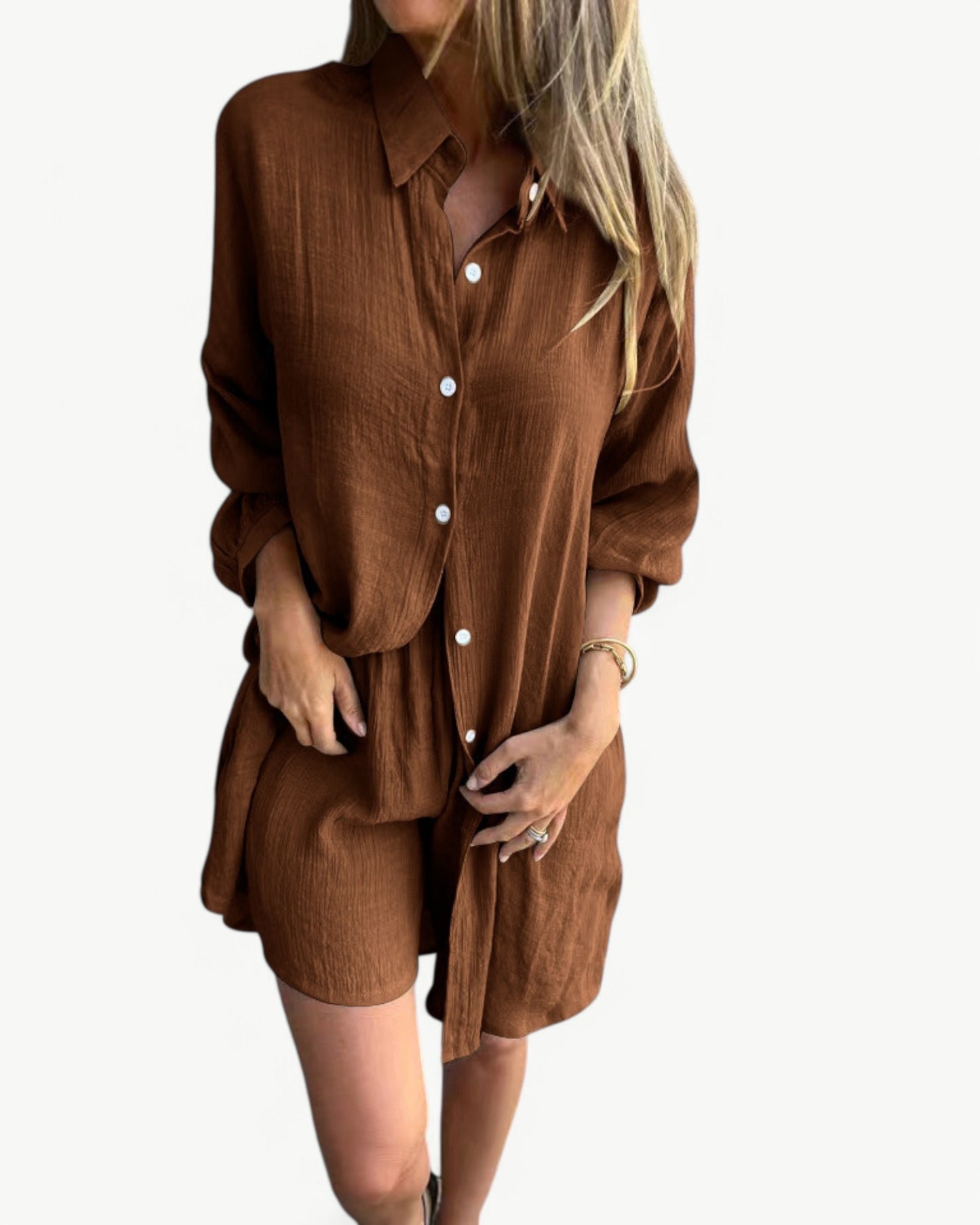 JADE – 2-delat set med skjorta & shorts | Stilren & avslappnad look
